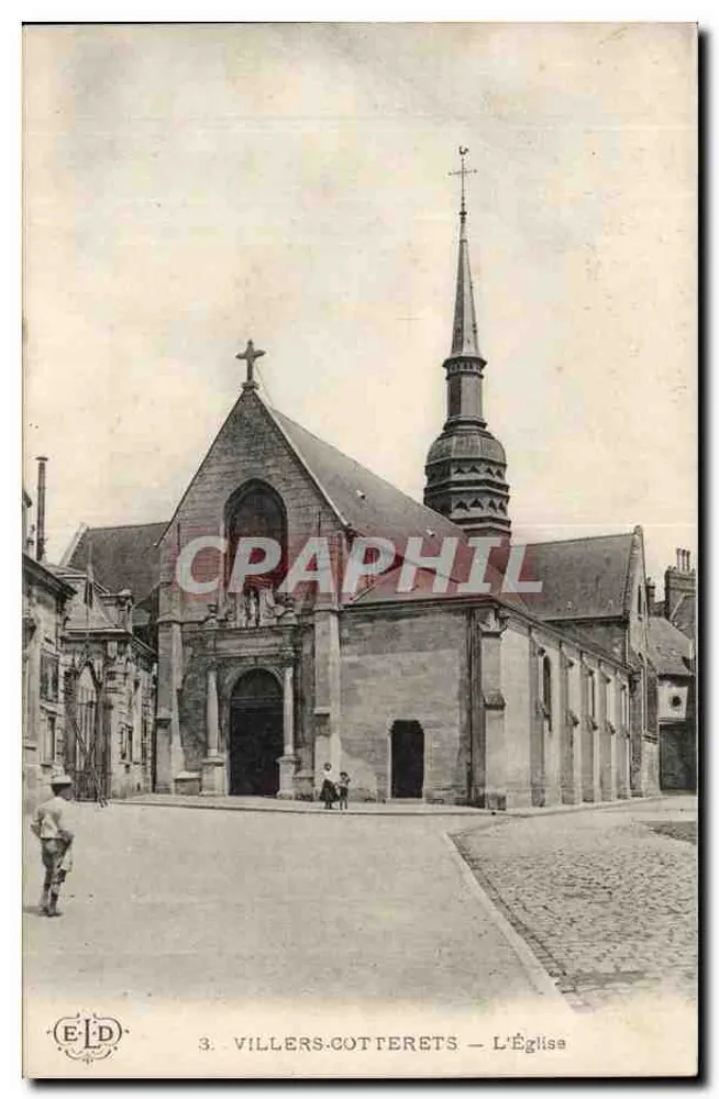 Villers-Cotterets — La Chiesa — Editore E.D. n°3 - Recto