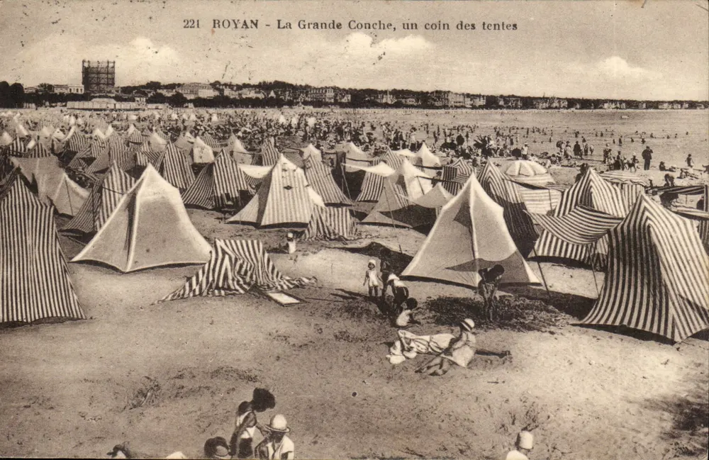 Royan - La Grande Conche, ein Stück der Zelte — Édition des Nouvelles tentes, n°221 - Vorderseite