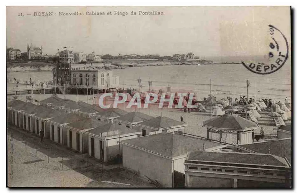 Royan : Neue Kabinen und Strand von Pontaillac — Verlag: J. P. G. Lefebvre, Nr. 11 - Vorderseite