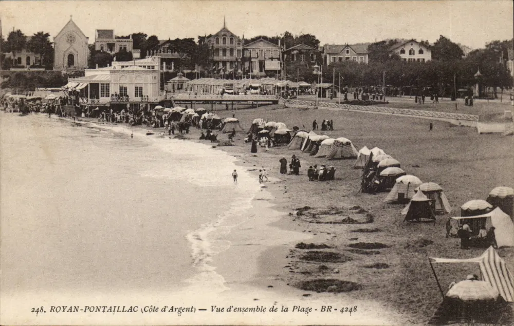 Royan-Pontaillac (Côte d'Argent) — Vista geral da Praia — BR-4248 - Frente