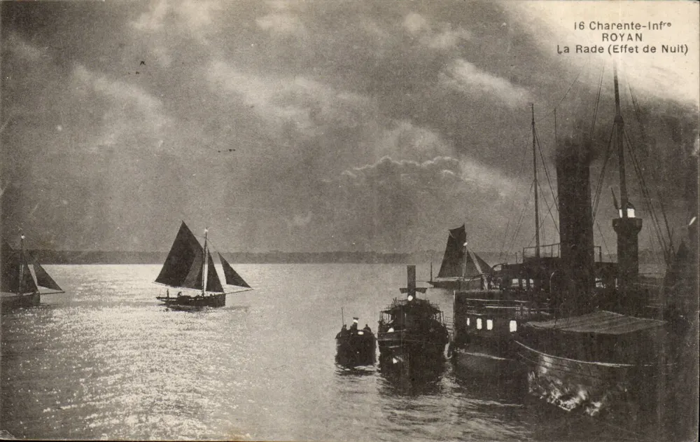 Royan — A Baía (Efeito de Noite) — F. Braun, fot. &dr. O. — Royan (Charente-Infr.) - Frente