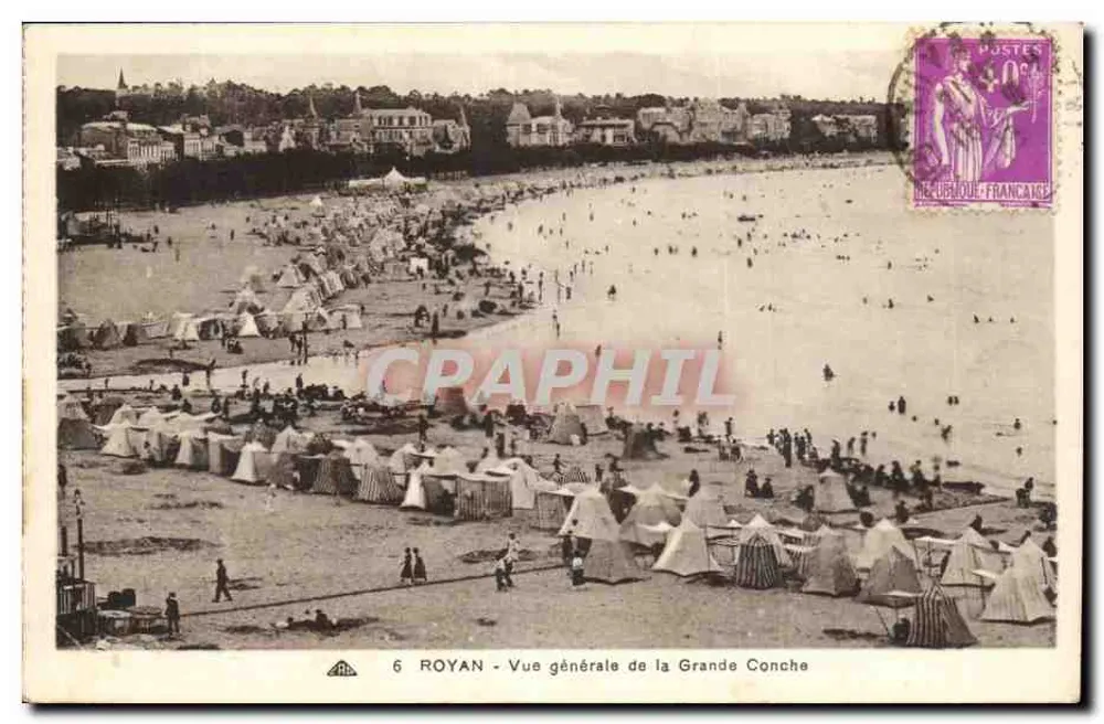 Royan — Vista geral da Grande Conche — Edição das Nouvelles Galeries, Royan - Frente