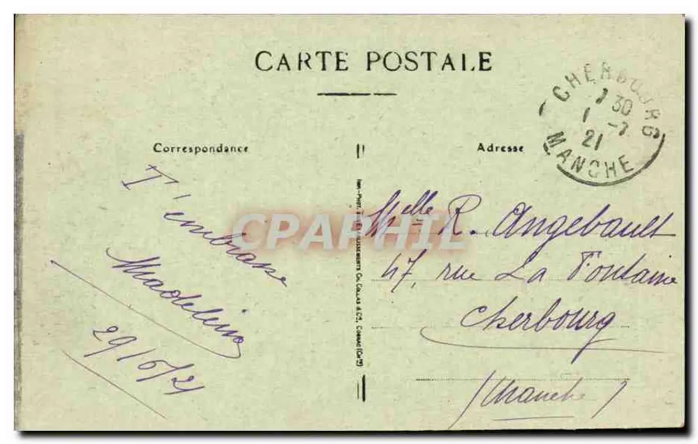 Saintes - Antiga Abadia - Caserne Taillebourg N° 1 - Verso