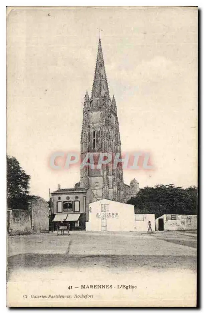 Marennes - Die Kirche — Verlag Galeries Parisiennes, Rochefort, n°41 - Vorderseite