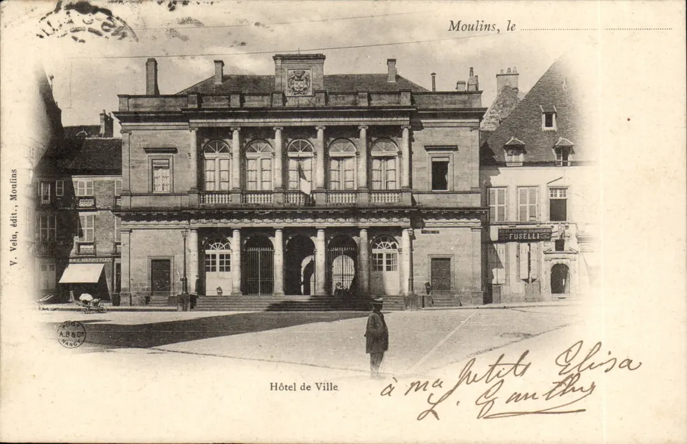 Moulin, o Palácio de Justiça — V. Vélu, editor, Moulin — número de série não visível - Frente