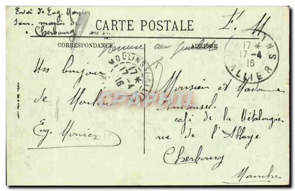 Moulins — A Praça d'Allier — LL. n°25 - Verso