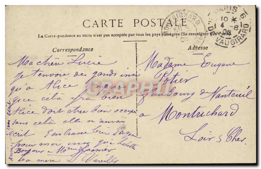 Schloss Maulmont — Umgebung von Vichy — H. Forest — Paris - Rückseite
