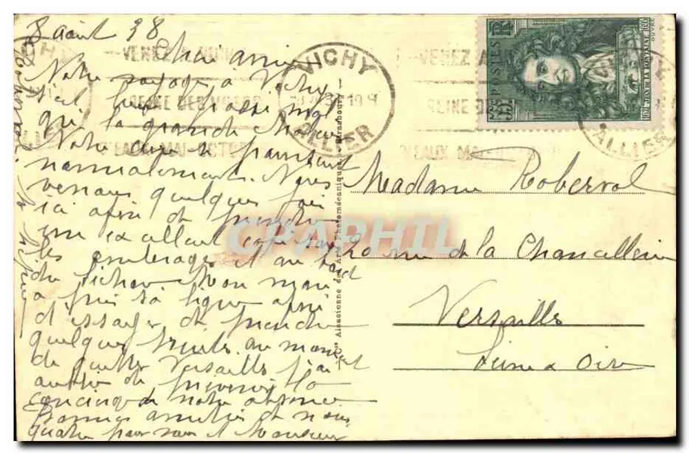 L'Ardoisière perto de Vichy — A Entrada da Gruta — Editor A.P.A. n° 314 - Verso