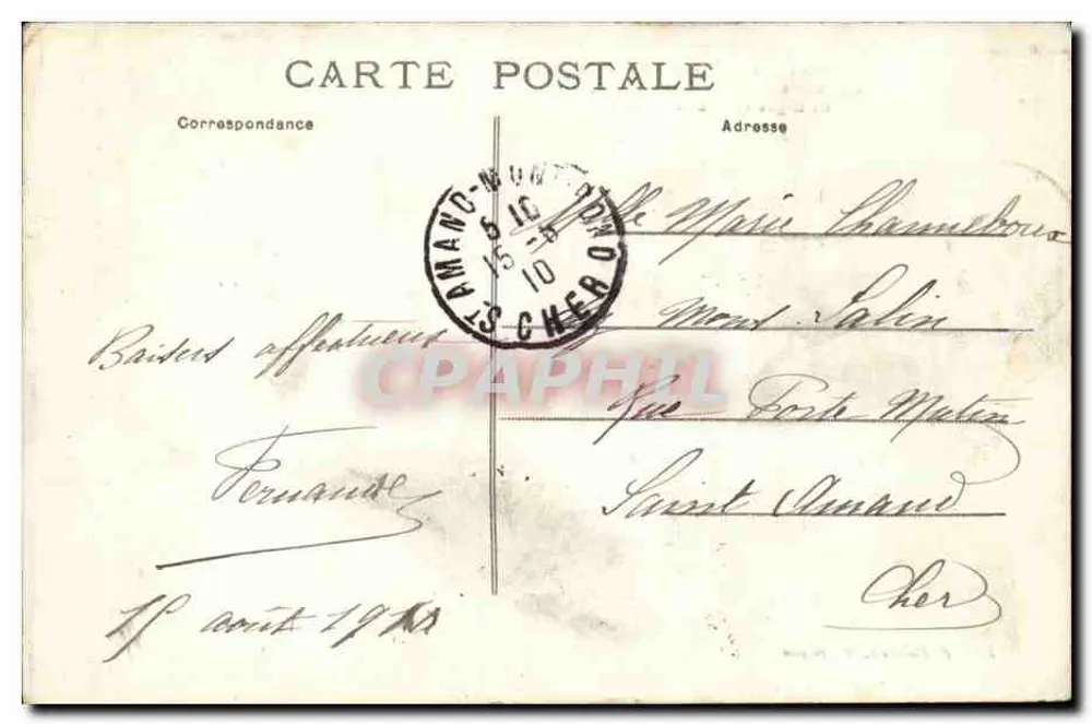 Um Montluçon — Damm am Cher bei Rochebut, Die Dammung und der Spillway — Librairie P. Pellaud, Montluçon - Rückseite