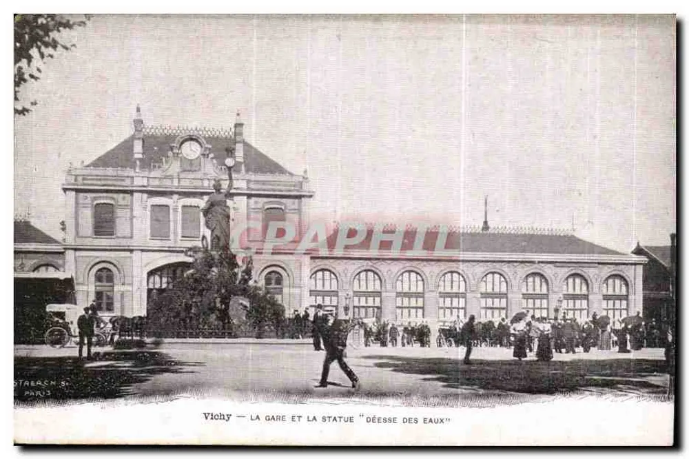 Vichy — De station en de beeld "Godin van het Water" — Streach & Paris - Voorkant