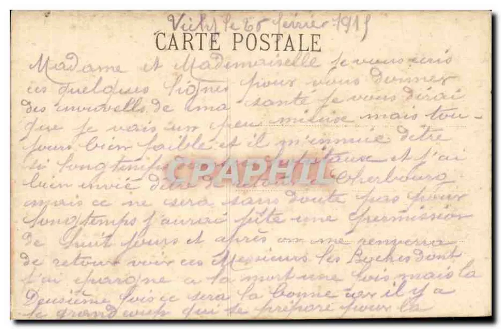 Vichy — Kirche Saint-Louis und Panoramablick — Platinogravure L.L. Paris, n°72 - Rückseite