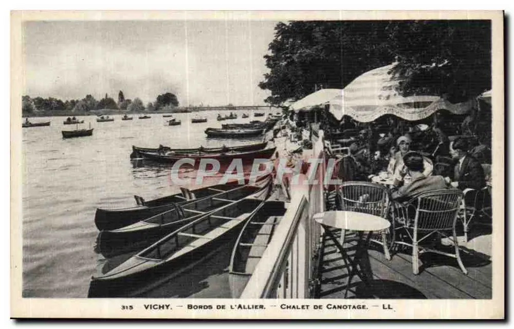 Vichy — Bordes del Allier — Chalet de remo — LL. n° 315 - Anverso