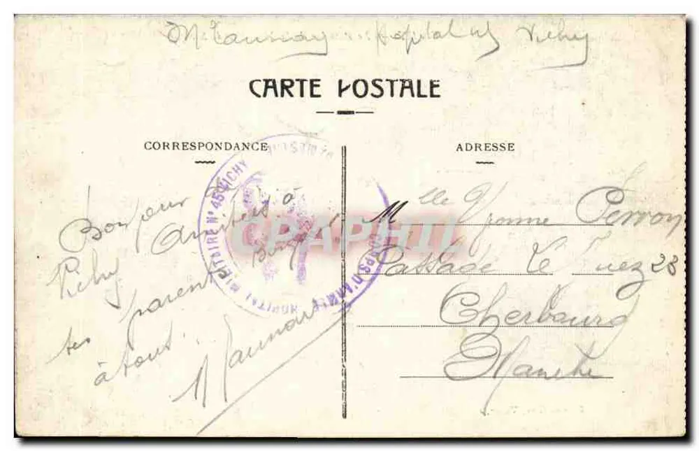 Vichy — Ansicht des Pavillons der Marquise de Sévigné — Edition Clichy - Rückseite