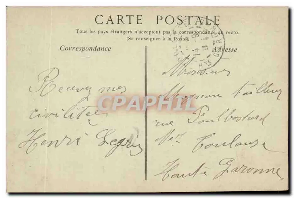 Vichy — Das Casino, Saal des Theaters — Sammlung Postes - Rückseite