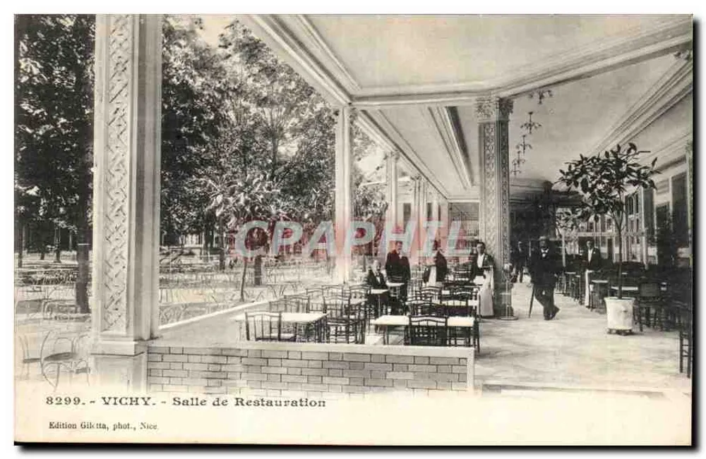 Vichy — Sala restauracyjna — wydawnictwo Gikitta, Nice, nr 8299 - Awers