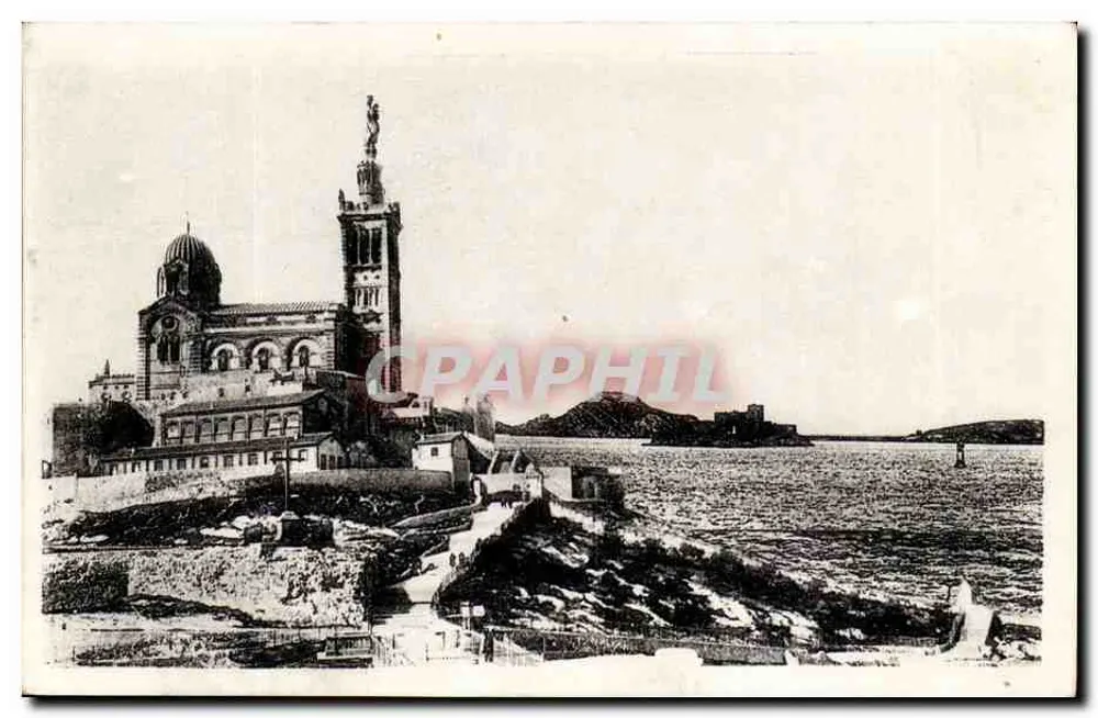 A basílica Nossa Senhora da Guarda em Marselha — vista panorâmica — editor não identificado - Frente