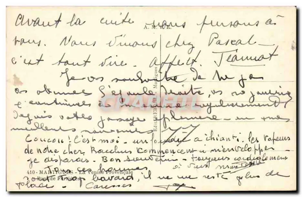 Hafen von Martigues — Ansicht des Hafens mit Booten und Brücke — A.M.I.E. n°410 - Rückseite
