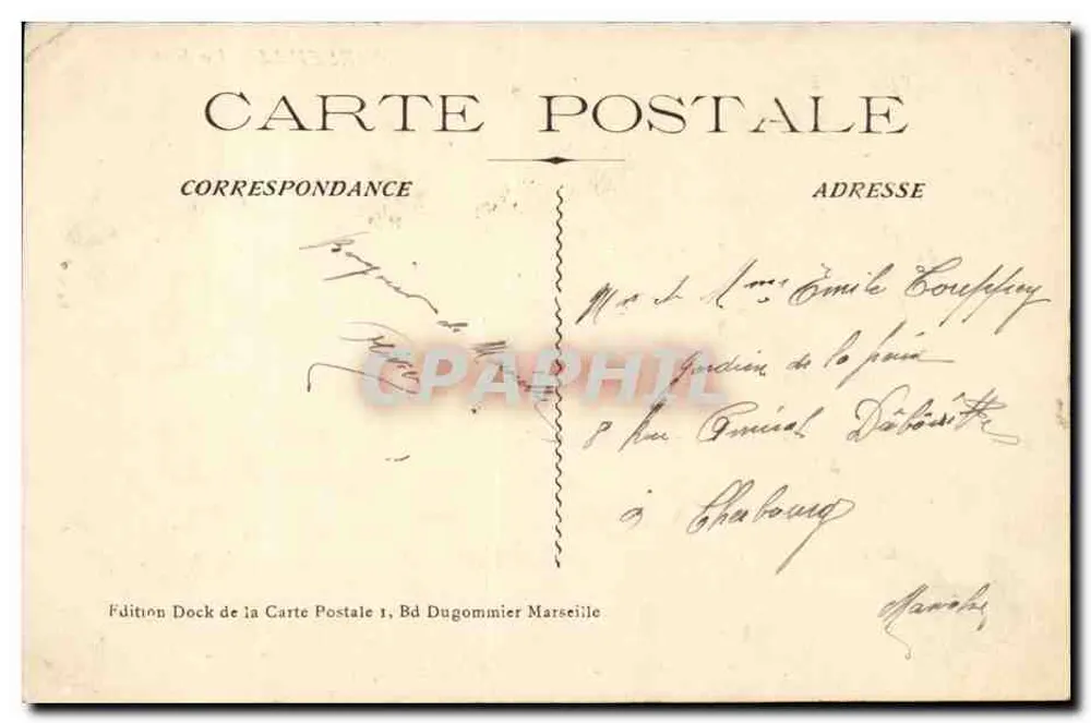 MARSEILLE - A Prefeitura — vista do porto com barcos — Edição Dock de la Carte Postale - Verso