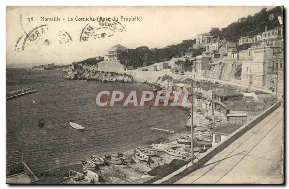 Marseille - A Corniche (Anse do Profeta) — editor anônimo, n° 38 - Frente