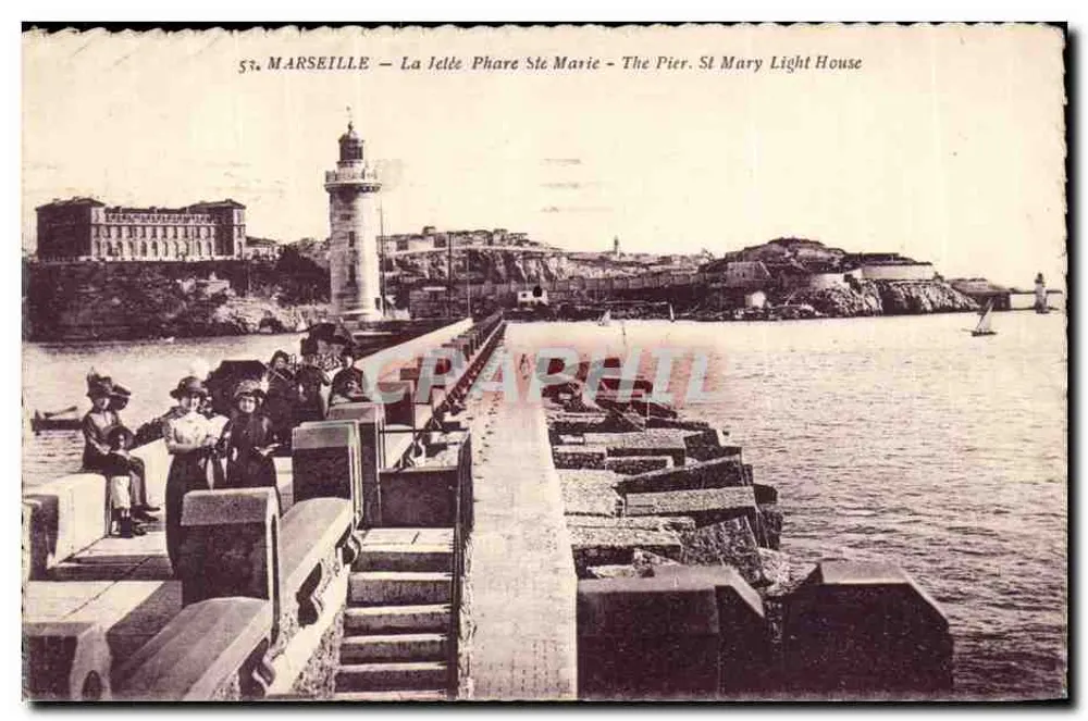 Marseille — La Jolle Phare Ste Marie — The Pier St Mary Light House — n° 53 - Awers