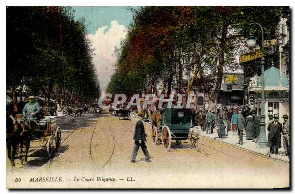 Marselha — O Cours Bellecour — LL. — Graphil - Frente
