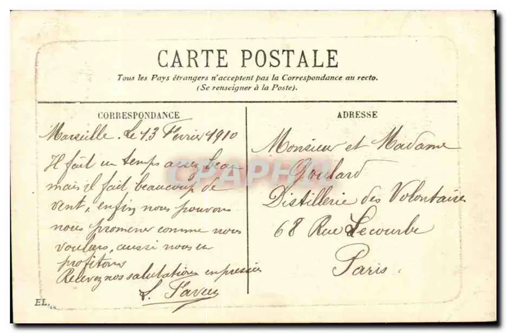 Marseille — Ansicht des Alten Hafens — Unbekannter Verlag, Nr. 24 - Rückseite