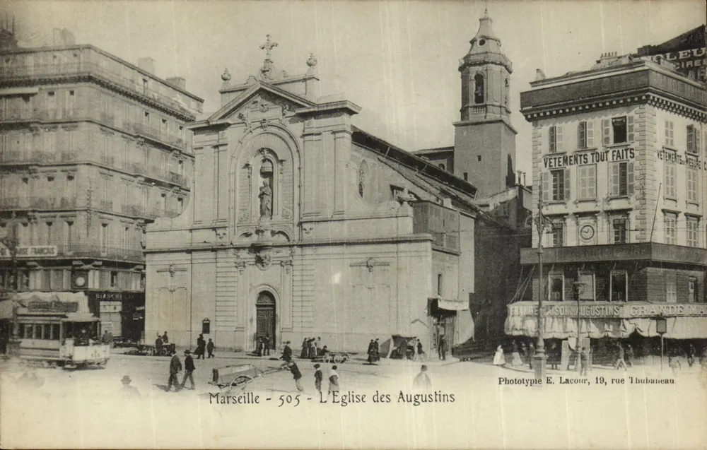 Marselha - A Igreja dos Agostinhos — Fototipia E. Lacour, 19 rue Thubaneau - Frente