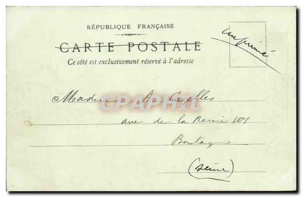 Marseille — Palácio Longchamp — Maurice PH.A. n°105 - Verso