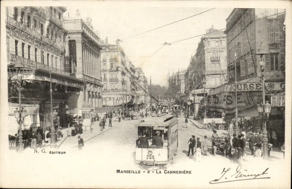 Marseille - A Rua La Cannebière — trem n°725 — N.G. Éditeur - Frente