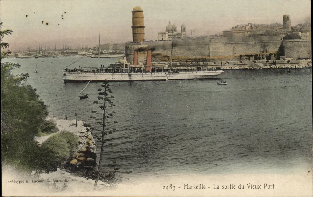 Marseille — Die Ausfahrt des Alten Hafens — Phototypie E. Lacour, n° 2483 - Vorderseite