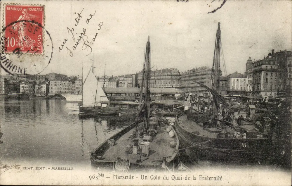 Marseille — Ein Eckchen des Quais de la Fraternité — P. Ruat, Verlag - Marseille - Vorderseite