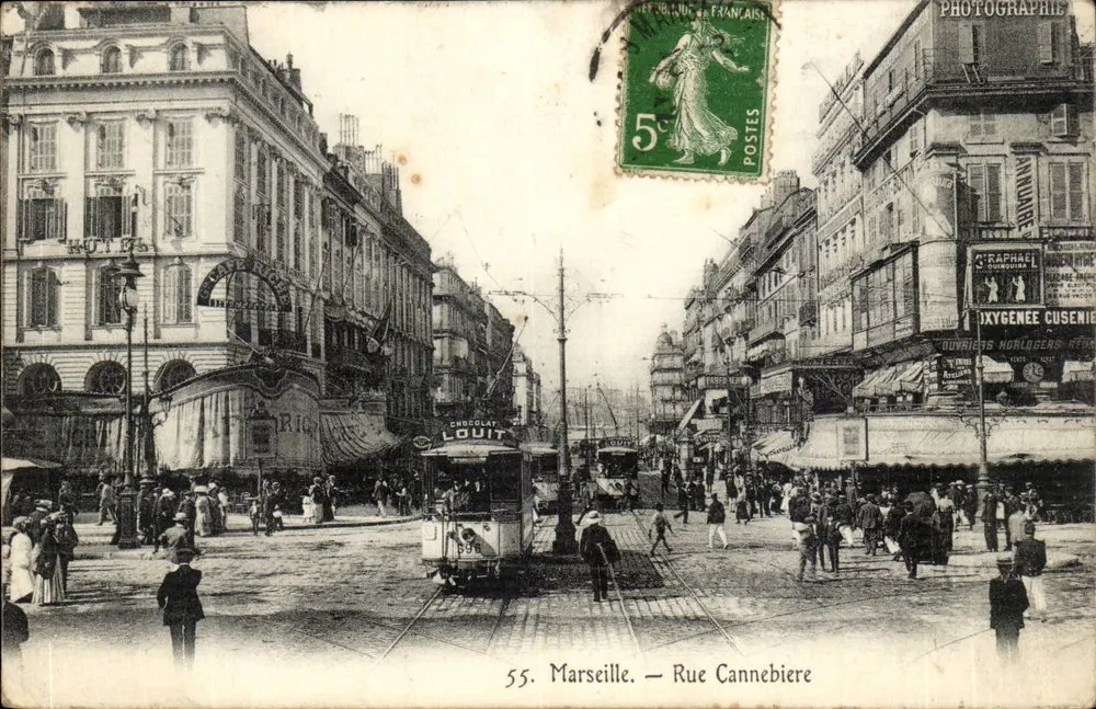 Marseille — Rua Cannebière — Fotografia - Frente
