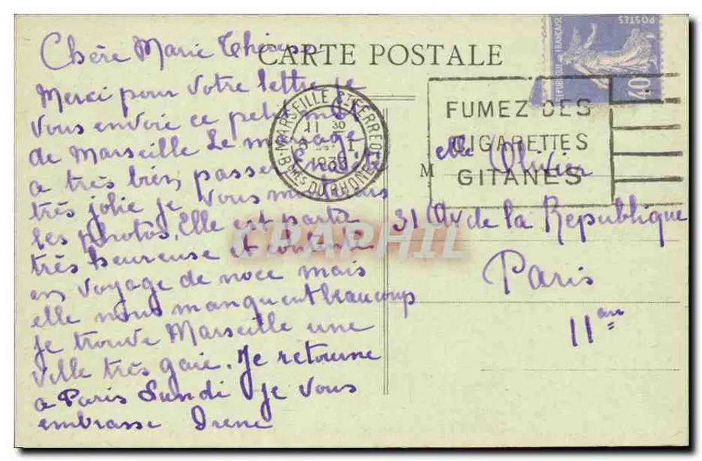 Marseille — Batteria de Endoume — Banhos Militares — E L - Verso