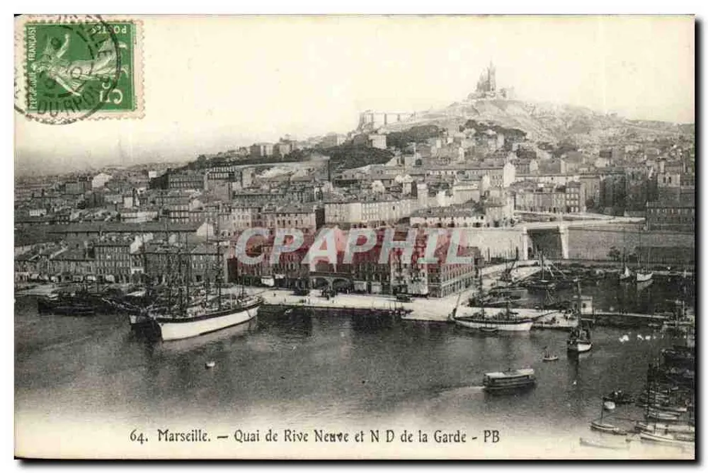Marseille — Quai de Rive Neuve und Notre-Dame de la Garde — PB - Vorderseite