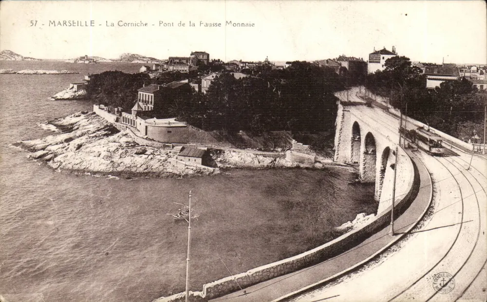 Marseille - La Corniche - Pont de la Fausse Monnaie — Verlag: Éd. C. Poulain, n° 57 - Vorderseite