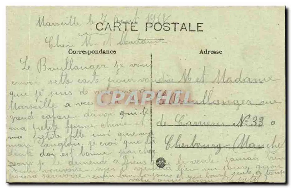 Marseille — Rue de la République — E. L. — Cinématographie - Verso