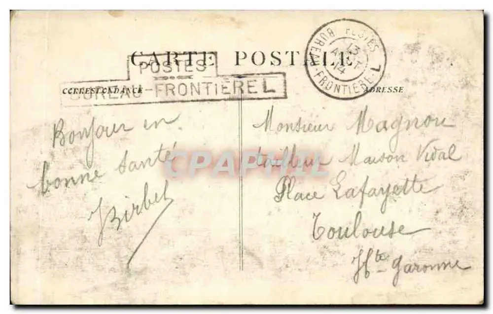 Marselha - O Castelo Borely — Edição das Novas Galerias, n°33 - Verso