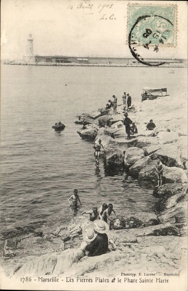 Die Flachen Steine & der Leuchtturm Sainte Marie — Marseille — Phototyp. E. Lacour — n° 1786 - Vorderseite