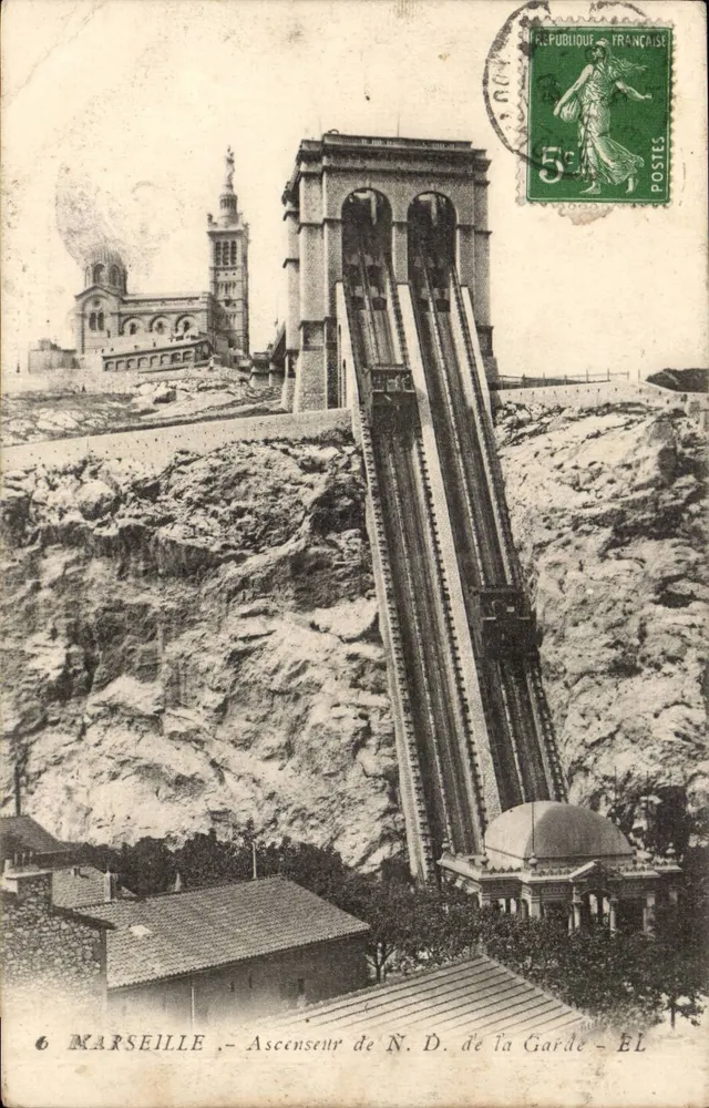 Marseille — Elevador de Nossa Senhora da Guarda — ÉL - Frente