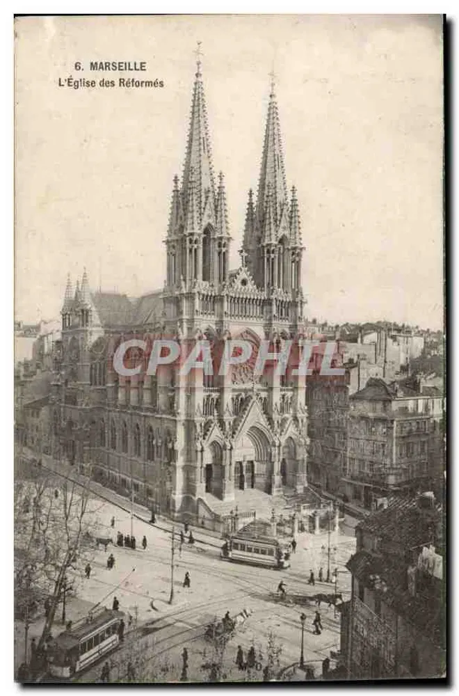 Marsiglia — La Chiesa dei Riformati — Editore Ollivier, 28, r. République, Marsiglia - Recto