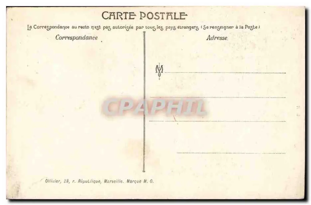 Marsiglia — La Chiesa dei Riformati — Editore Ollivier, 28, r. République, Marsiglia - Verso