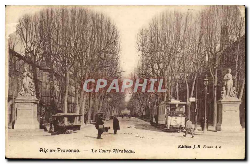 Aix-en-Provence — O Cours Mirabeau — Edição J-B. Bouts A - Frente