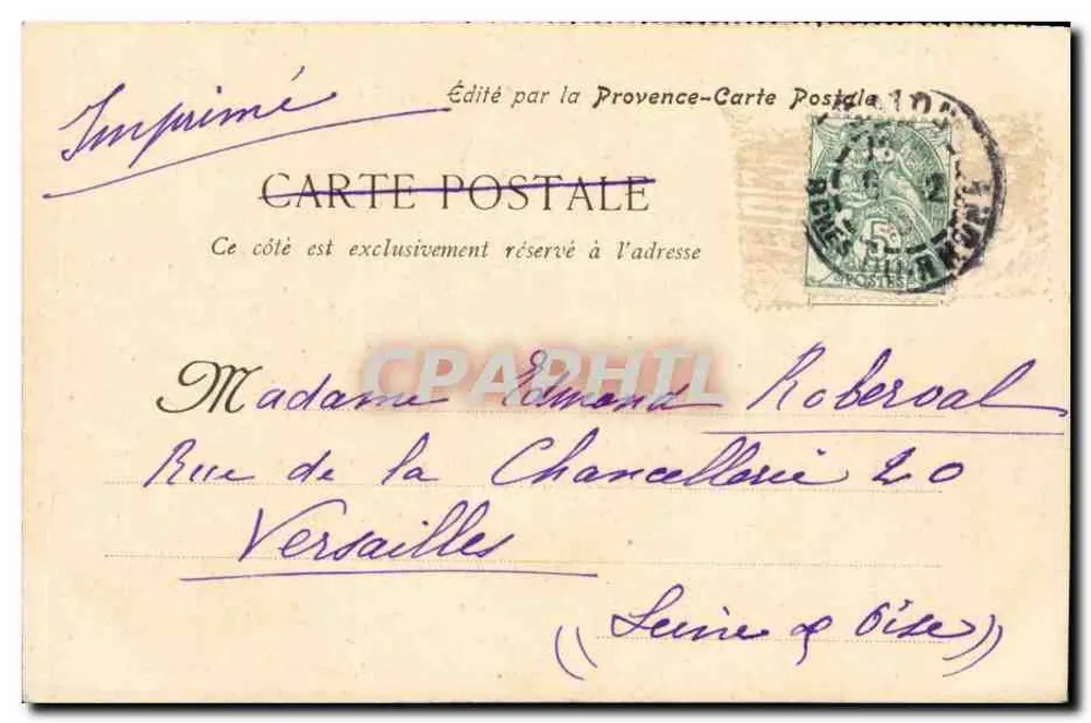 Aix - A Praça dos Preletores — obélisco com águia e leões — editada pela Provence-Carte Postale - Verso