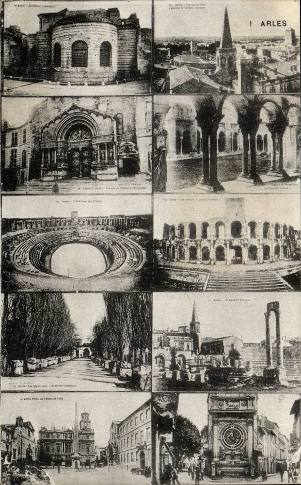 Arles — Vista panorâmica e locais históricos — J. Chorger, n° 107 - Frente
