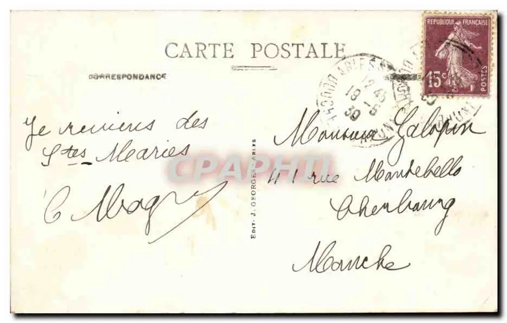 Arles — Vista panorâmica e locais históricos — J. Chorger, n° 107 - Verso