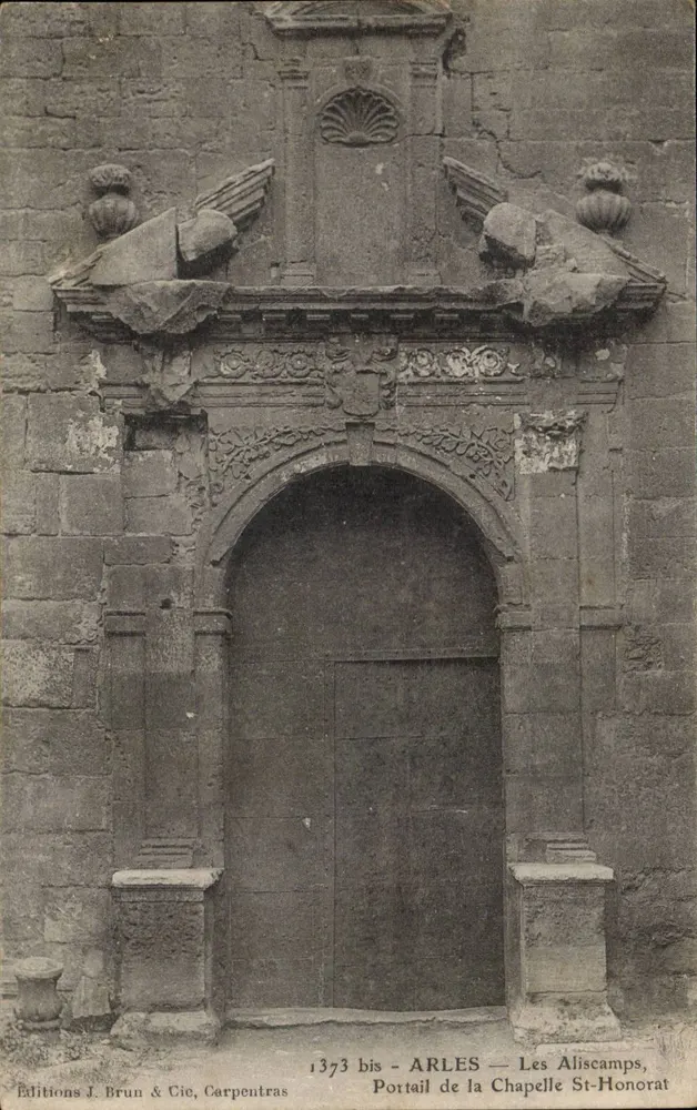 Portal der Kapelle St-Honorat — Les Aliscamps — Editions J. Brun & Cie, Carpentras, n° 1373 bis - Vorderseite