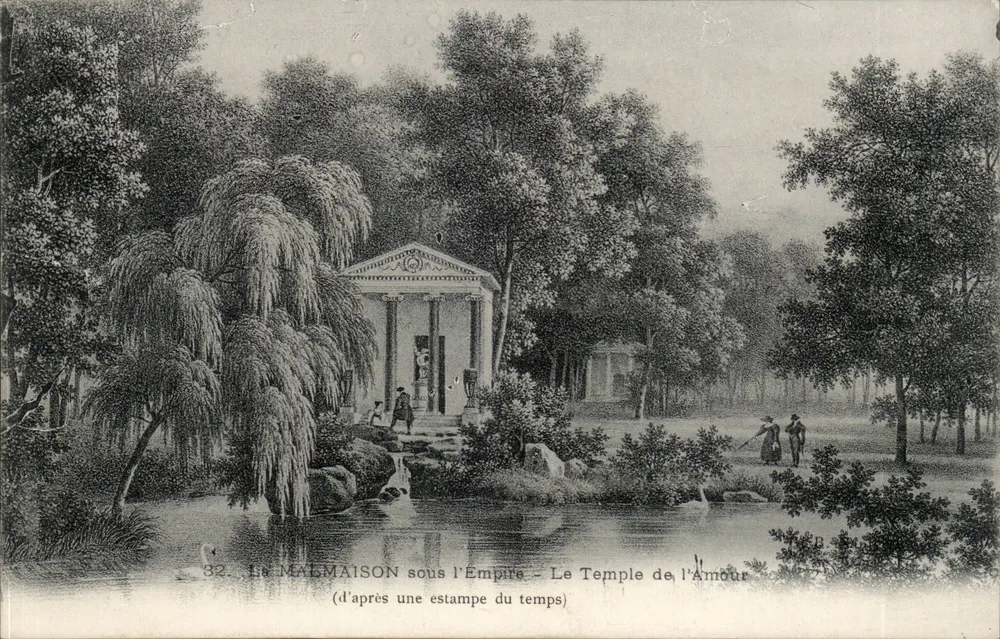 Le MALMAISON sous l'Empire - Le Temple de l'Amour — (d'après une estampe du temps) - Recto