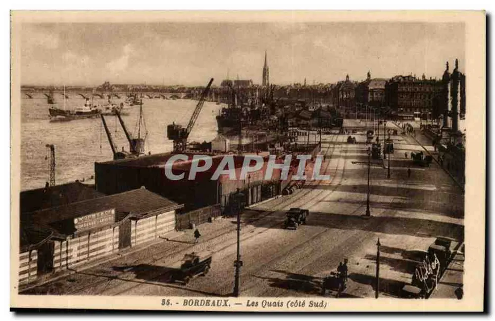 Bordeaux — Os Quais (lado Sul) — Fototipia Marcel Dalbouy, 39, Rue de la Roussette - Frente