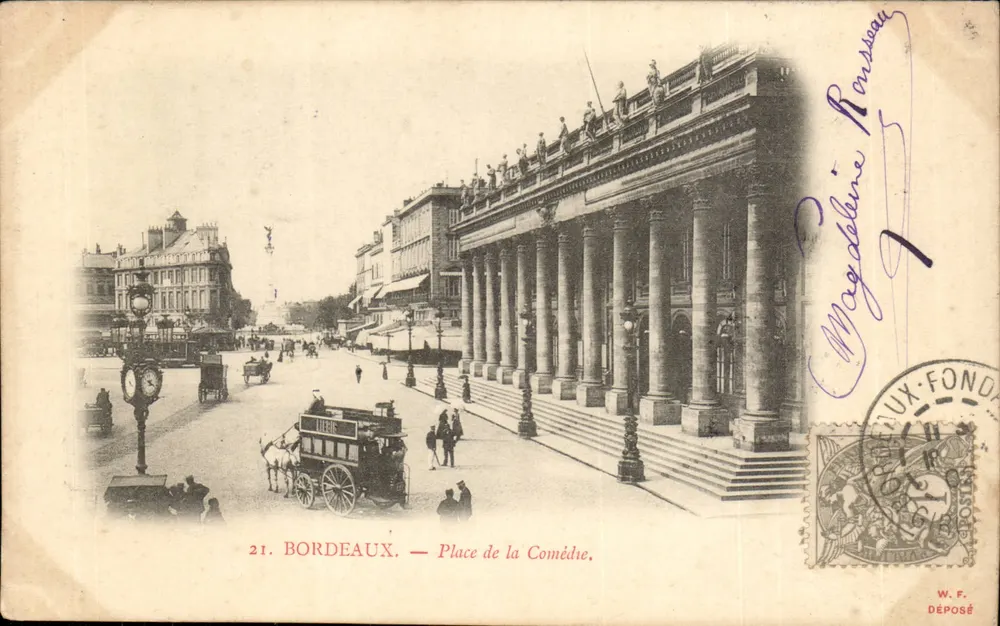 Bordeaux — Place de la Comédie — W. F. Déposé - Frente