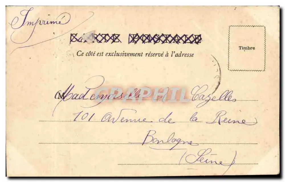 Bordeaux — Place de la Comédie — W. F. Déposé - Verso